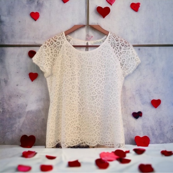 🤍SOLITAIRE Lace Overlay Top🤍 - Picture 2 of 7